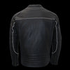 Milwaukee Leather Men's black 'Cool-Tec' vented leather scooter jacket with multiple pockets and stylish design.