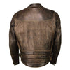 Milwaukee Leather MLM1503 Men's Distress Brown ‘Racer’ Vented Moto Jacket