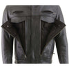 Milwaukee Leather men's black Cool-Tec leather motorcycle jacket with utility pockets, scooter style, real leather, stylish and protective.
