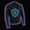 Milwaukee Leather men's black Cool-Tec motorcycle jacket with real leather, scooter style, utility pockets, and modern design.