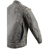 Milwaukee Leather men's distressed brown 2-in-1 leather jacket with zip-off sleeves, casual men's jacket style.