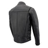 Milwaukee Leather men's black heated motorcycle jacket made of cowhide leather with vented design for all seasons.