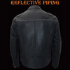 Milwaukee Leather Heated Jacket for Men's Black Cowhide Leather Motorcycle Vented Jacket for All Seasons MLM1513SET