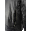 Milwaukee Leather men's black triple-stitched motorcycle leather jacket with beltless design, featuring a classic rugged style.