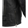 Milwaukee Leather men's black motorcycle leather jacket with triple stitched detailing, beltless design, and classic style.