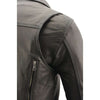 Milwaukee Leather men's black real leather motorcycle jacket with James Brando style, featuring classic biker design and sturdy construction.