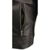 Milwaukee Leather black real leather men's motorcycle jacket in James Brando style, featuring classic biker design and detailed stitching.