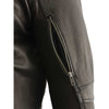 Milwaukee Leather men's black real leather motorcycle jacket in James Brando style, featuring classic biker design and sturdy construction.