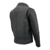 Milwaukee Leather men's black real leather motorcycle jacket in James Brando style, featuring classic biker design.