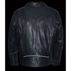 Milwaukee Leather men's black real leather motorcycle jacket with James Brando style, featuring classic biker design and zippered details.