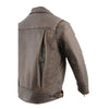 Milwaukee Leather men's vented retro brown leather motorcycle jacket, stylish men's jacket with vented design for riding comfort.