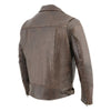 Milwaukee Leather men's vented retro brown leather motorcycle jacket with classic design and metal snap buttons.
