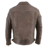 Milwaukee Leather men's vented retro brown leather motorcycle jacket with classic design and quilted detailing.