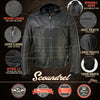 Milwaukee Leather Scoundrel men's black leather motorcycle riding jacket with removable hoodie, front view, stylish men's jacket from HighwayLeather
