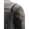 Milwaukee Leather men's black 'Stay Cool' motorcycle jacket with Cool-Tec technology, sporty design, and leather construction.