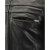 Milwaukee Leather men's black Stay Cool motorcycle jacket with Cool-Tec, sporty design, and leather construction for riding comfort.