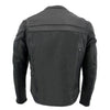 Milwaukee Leather men's black 'Stay Cool' motorcycle jacket with Cool-Tec fabric, sporty design, and leather construction.