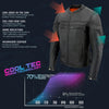 Milwaukee Leather men's black Stay Cool motorcycle jacket with Cool-Tec fabric, sporty design, and leather construction.