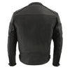 Milwaukee Leather men's black quilted leather scooter jacket with triple vent design, stylish and durable for riding.