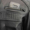 Milwaukee Leather men's quilted black leather scooter jacket with triple vent design, stylish and protective motorcycle apparel.