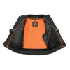 Milwaukee Leather men's black quilted pattern triple vent scooter jacket with front zipper and multiple pockets, men's leather jacket.