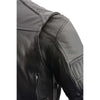 Milwaukee Leather men's black quilted scooter jacket with triple vent design, featuring a stylish leather construction and detailed stitching.