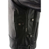 Milwaukee Leather men's black quilted scooter jacket with triple vent design, stylish and durable leather motorcycle jacket.