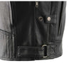Milwaukee Leather men's black quilted triple vent scooter jacket with stylish pattern and zippered front, designed for motorcycle riding.