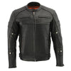 Milwaukee Leather men's black quilted scooter jacket with triple vent design, stylish leather motorcycle jacket for men.