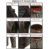 Milwaukee Leather men's vented distressed brown leather motorcycle jacket with liner, scooter style, featuring vented panels and rugged design.