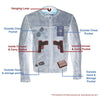 Milwaukee Leather men's beige vented distressed leather motorcycle jacket with liner, scooter style, for riding comfort and style.
