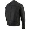 Milwaukee Leather men's black Cool-Tec leather sporty lightweight motorcycle jacket with liner, scooter style, and casual fit.