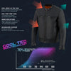 Milwaukee Leather men's black Cool-Tec leather motorcycle jacket with sporty design and liner, lightweight scooter style.