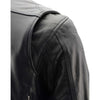 Milwaukee Leather men's black long body motorcycle jacket with vented panels, featuring a sleek design and sturdy leather construction.