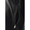 Milwaukee Leather men's black long body vented motorcycle leather jacket with multiple zippered pockets and rugged design.