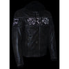 Milwaukee Leather MLM1561 Men's Distressed Brown Leather Jacket with Reflective Skulls
