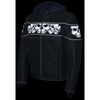 Milwaukee Leather men's distressed grey leather jacket with reflective skull design and zippered front, stylish men's outerwear.