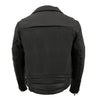 Milwaukee Leather men's black premium naked cowhide leather motorcycle jacket with utility pockets and classic design.