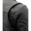 Milwaukee Leather men's black motorcycle jacket made of premium naked cowhide leather with utility pockets and rugged style.
