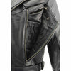 Milwaukee Leather men's black motorcycle jacket made from premium naked cowhide leather with utility pockets.
