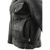 Milwaukee Leather men's black motorcycle jacket with premium naked cowhide leather, featuring utility pockets and rugged style.