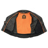 Milwaukee Leather men's black motorcycle jacket made from premium naked cowhide leather with utility pockets.