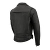 Milwaukee Leather men's black motorcycle jacket made of premium naked cowhide leather with utility pockets and rugged design.