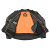 Milwaukee Leather MLM1580 men's black vented leather scooter jacket with full side laces and stylish design.