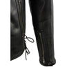 Milwaukee Leather MLM1580 men's black vented full side lace leather scooter jacket, stylish men's jacket with side laces and venting.