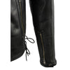 Milwaukee Leather MLM1580 Men's Full Side Lace Vented Black Leather Scooter Jacket