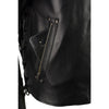 Milwaukee Leather MLM1580 men's black vented leather scooter jacket with side laces, designed for motorcycle riding.