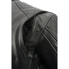 Milwaukee Leather men's black vented full side lace scooter jacket with leather panels and detailed stitching, styled for riding.
