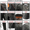 Milwaukee Leather MLM1580 men's black full side lace vented leather scooter jacket, featuring ventilation panels and classic style.