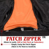 Milwaukee Leather men's lightweight goatskin leather motorcycle rider jacket with collarless design and patch details.